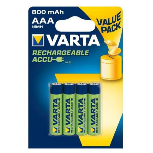 PILHA VARTA REC.AAA(800MAH)(4)-56613